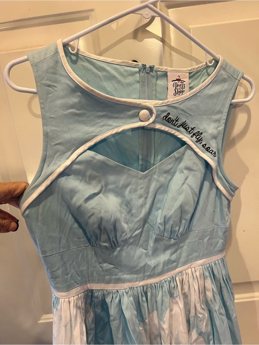 Disney Light Blue Dumbo Dress Sleeveless with Script Detail - Picture 2 of 4